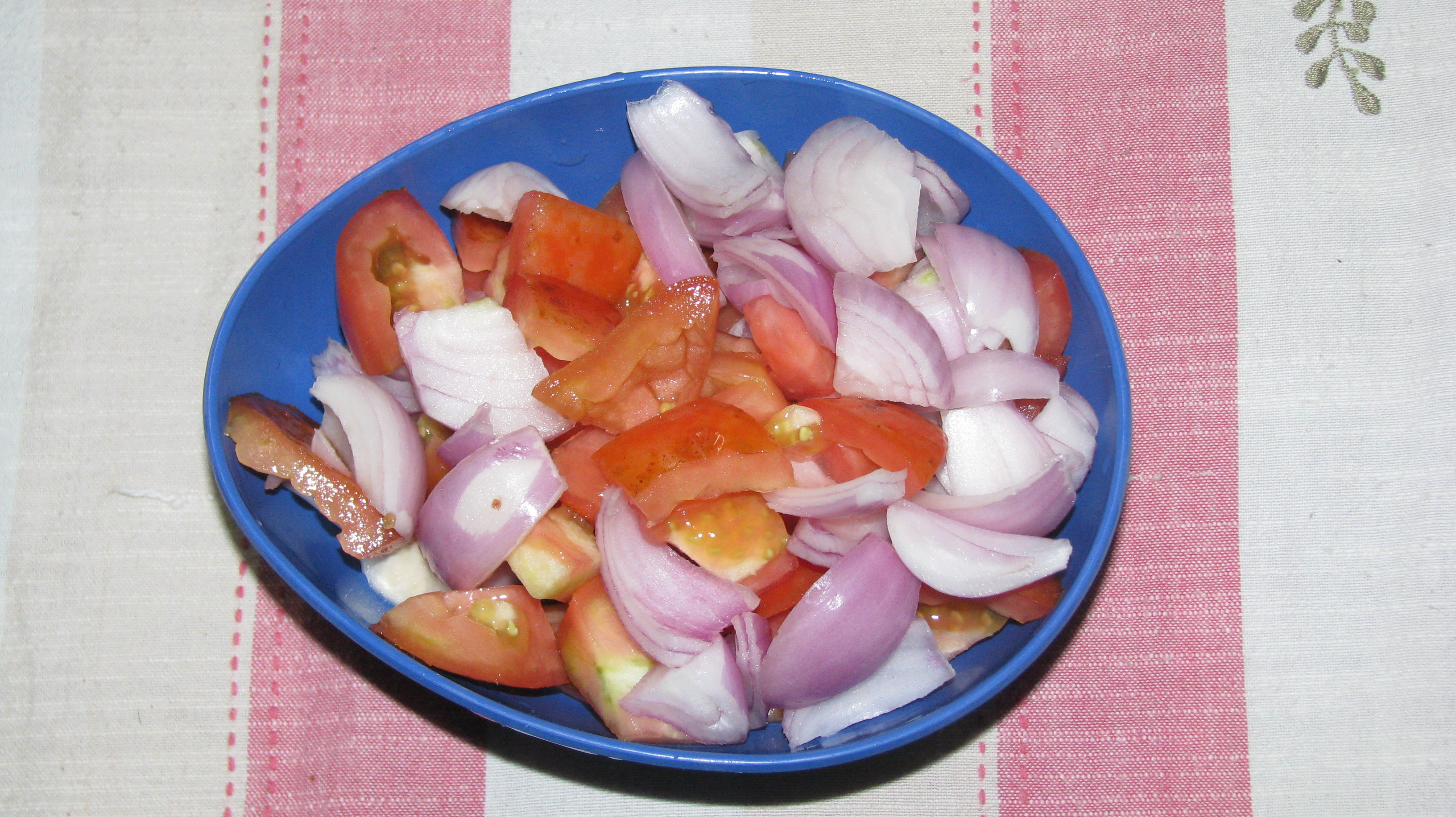Chopped onion and tomatoes